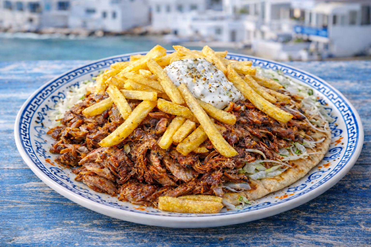 Gyros Teller Nachher